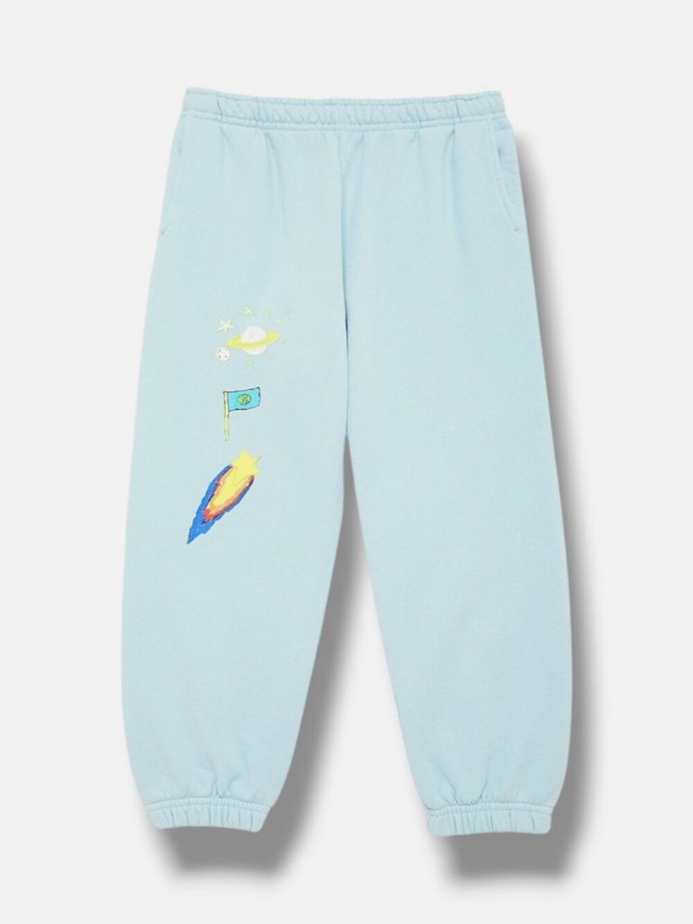 Kids Worldwide Kids' Unisex Blue All Over Space Sweatpants Size 10